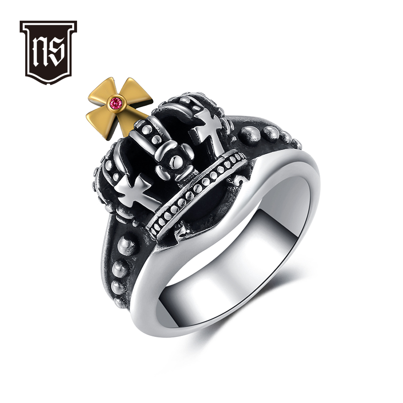 大号皇冠合金十字戒指