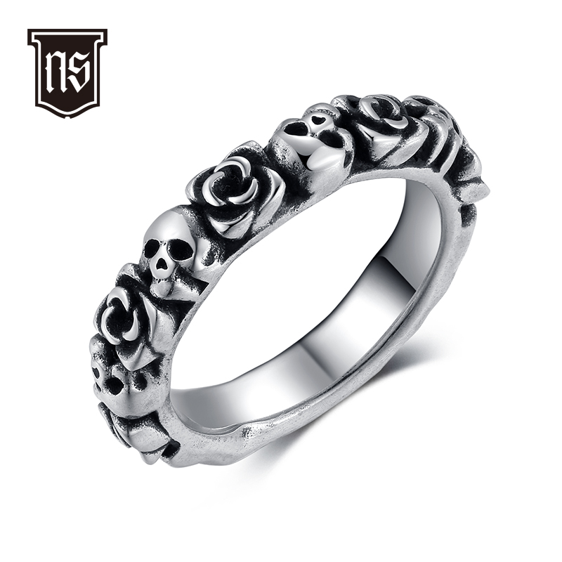 玫瑰骷髅联排戒指