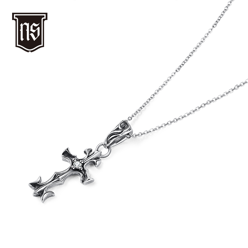 大号NS十字架锆石吊坠