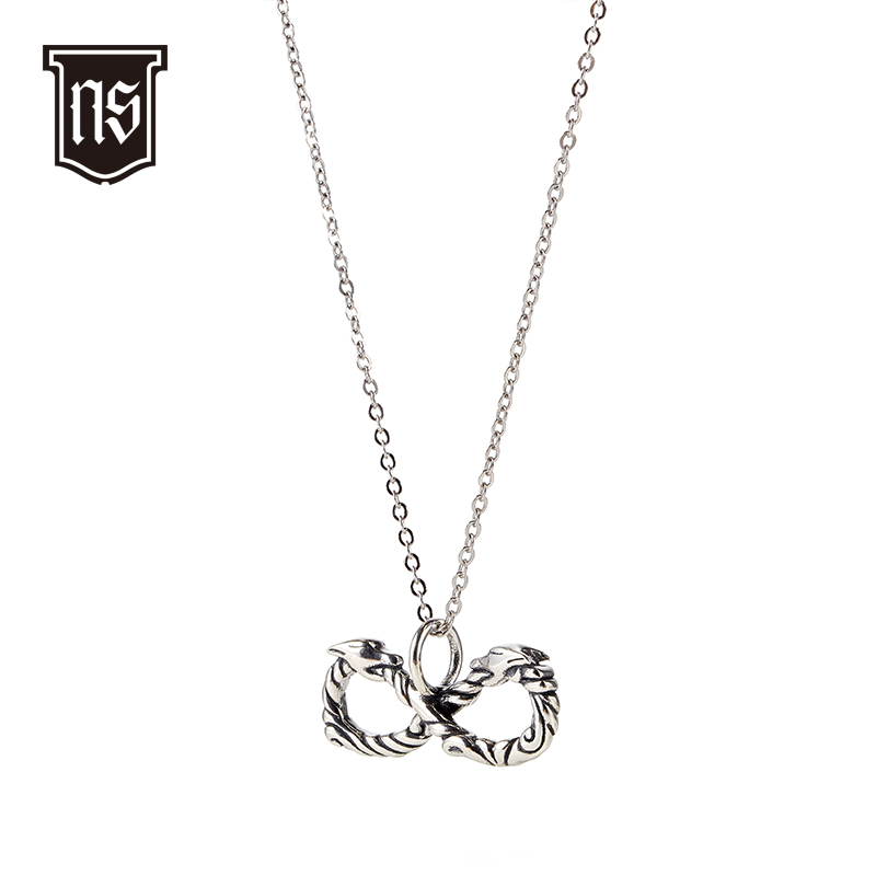 双龙头麻花吊坠