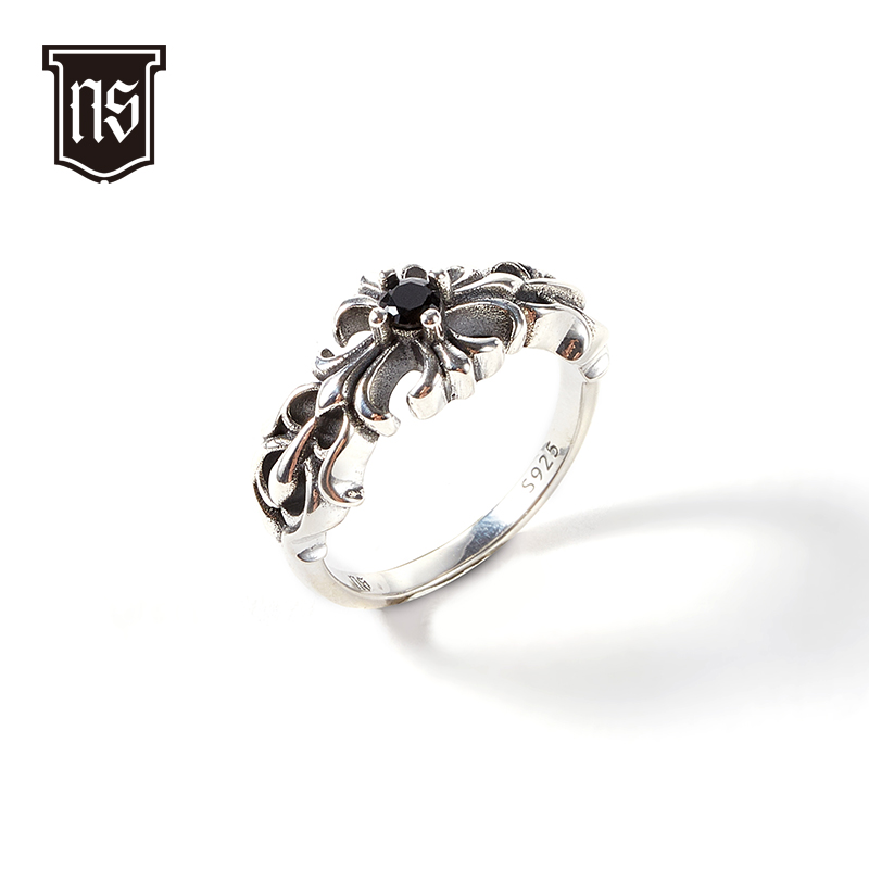 锆石花式MB十字戒指