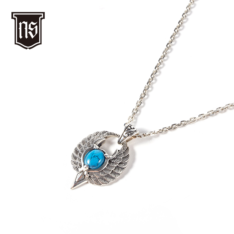 人造绿松石鹰嘴翅膀吊坠