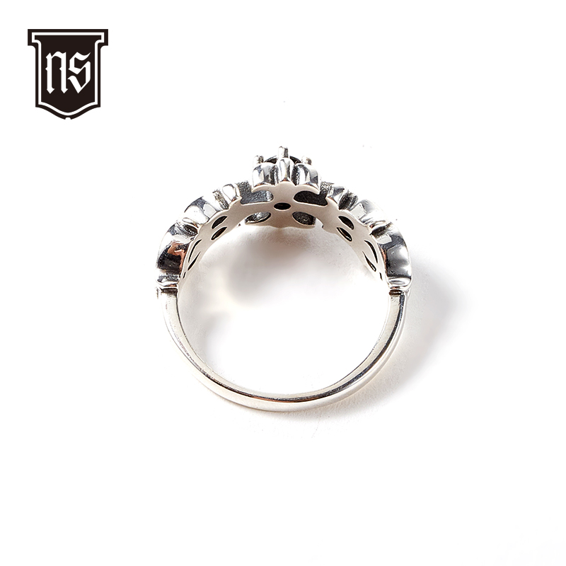 锆石花式MB十字戒指